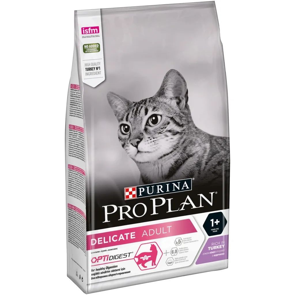 Сухой корм для кошек Purina Pro Plan Delicate Turkey со вкусом индейки 1.5 кг (3222270884136)