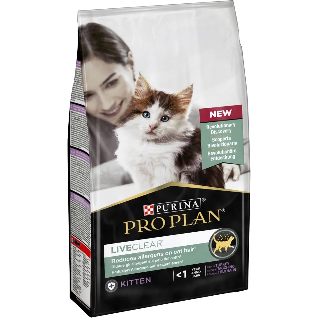 Сухий корм для котів Purina Pro Plan LiveClear зменшення алергенів на шерсті з індичкою 1.4 к (7613287232526)