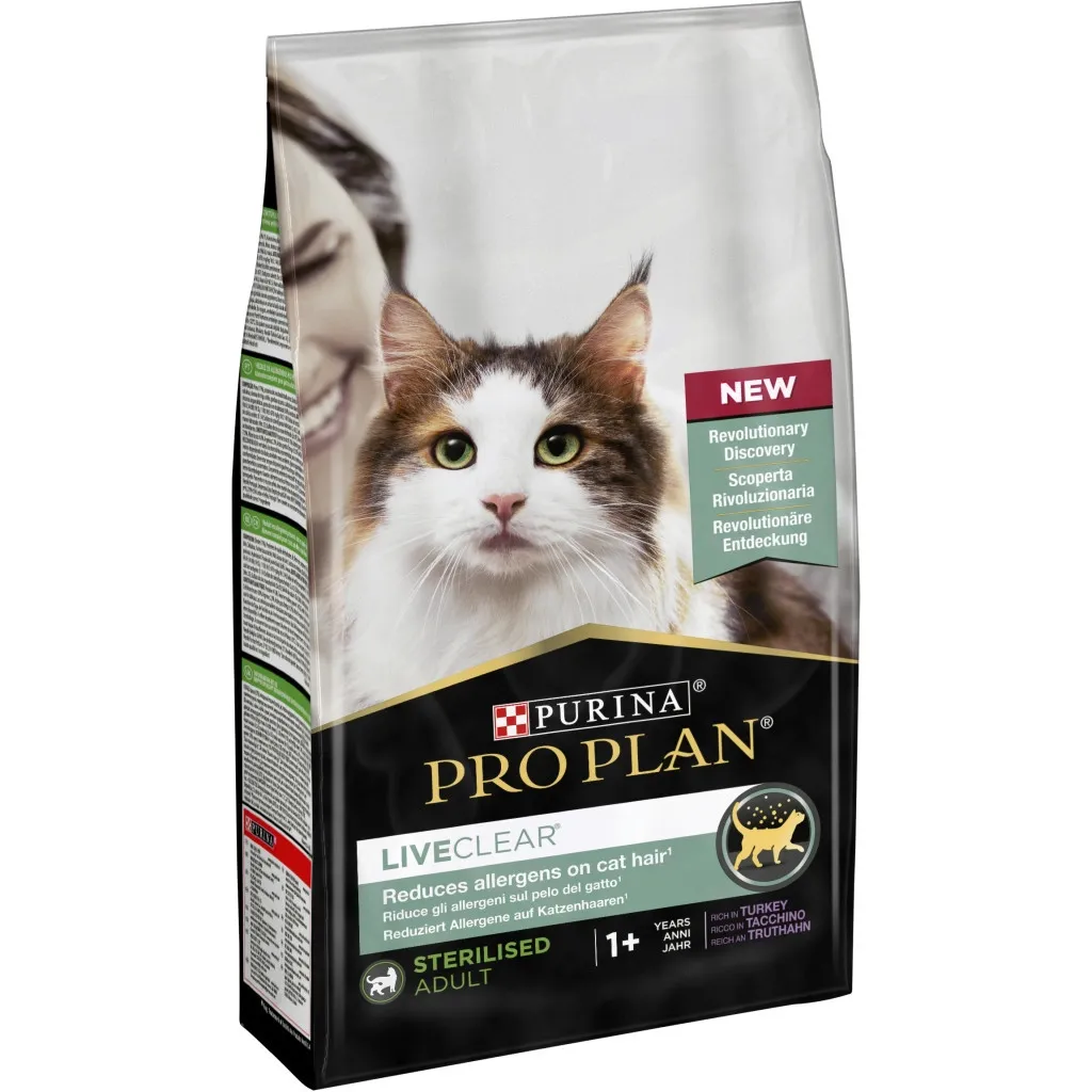 Сухий корм для котів Purina Pro Plan LiveClear стерилізованих котів з індичкою 1.4 кг (7613287232564)