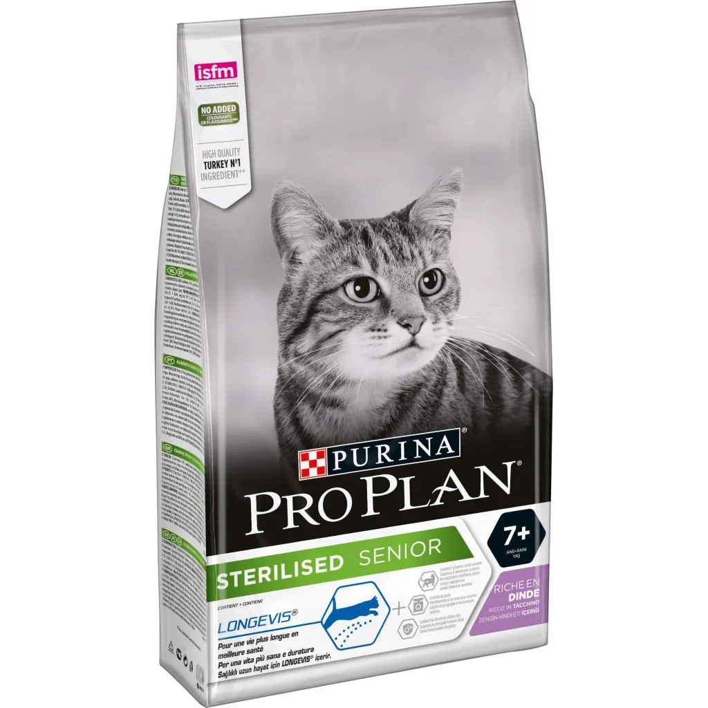 Сухой корм для кошек Purina Pro Plan Sterilised Senior с индейкой 10 кг (7613034989314)