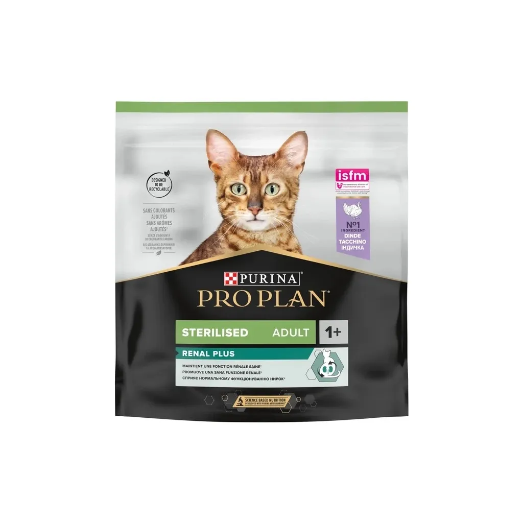 Сухой корм для кошек Purina Pro Plan Sterilised Adult 1+ с индейкой 400 г (7613033564673)