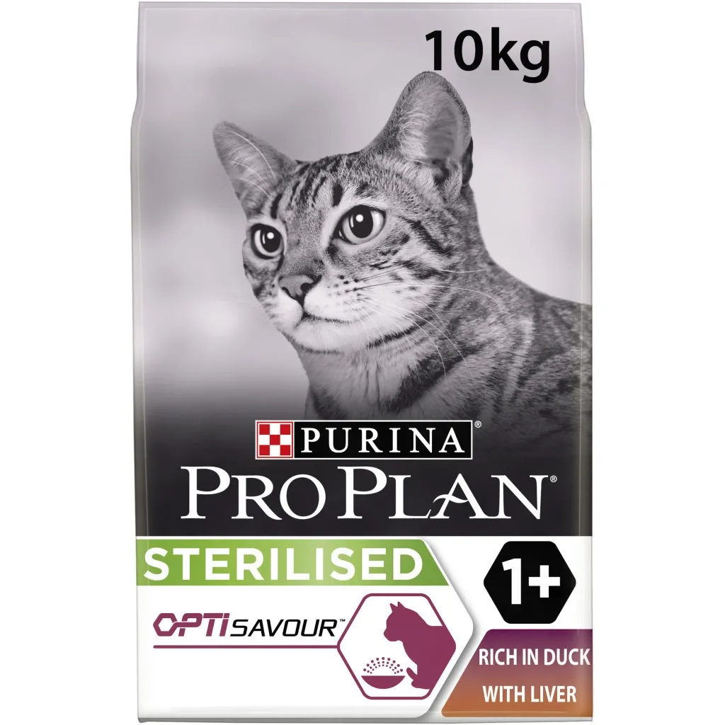 Сухой корм для кошек Purina Pro Plan стерилизованных/кастрированных с уткой и печенью 10 кг (7613036732727)