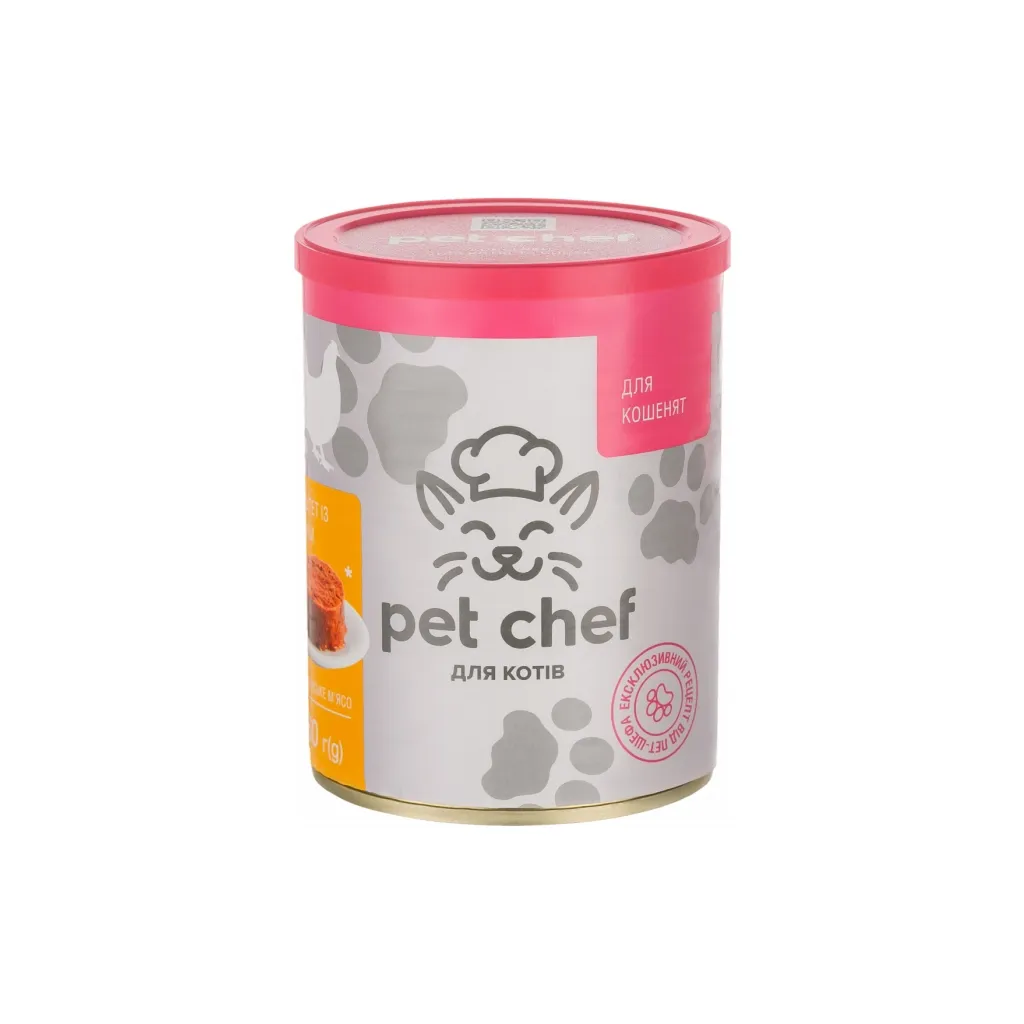 Паштет для котів Pet Chef з куркою кошенят 360 г (4820255190389)