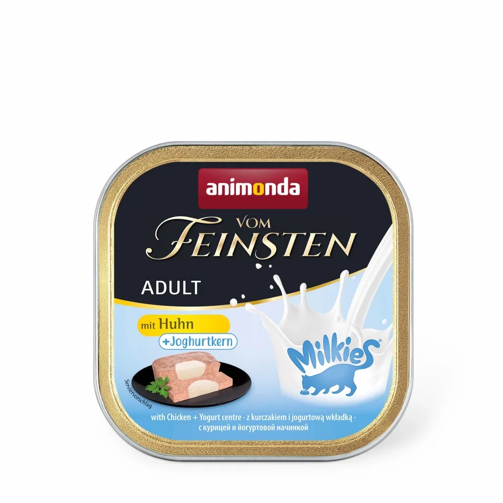 Паштет для котів Animonda Vom Feinsten Adult with Chicken + Yoghurt centre 100 г (4017721831130)