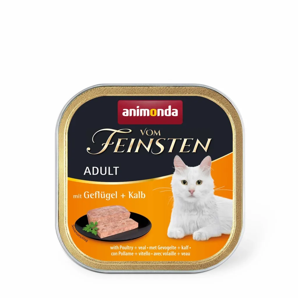 Паштет для котів Animonda Vom Feinsten Adult with Poultry + Veal 100 г (4017721832007)