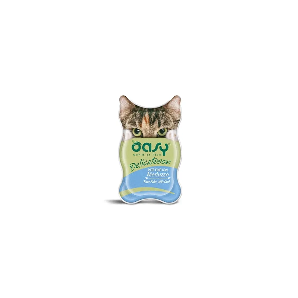 Паштет для котів OASY Adult з тріскою 85 г (8053017342306)