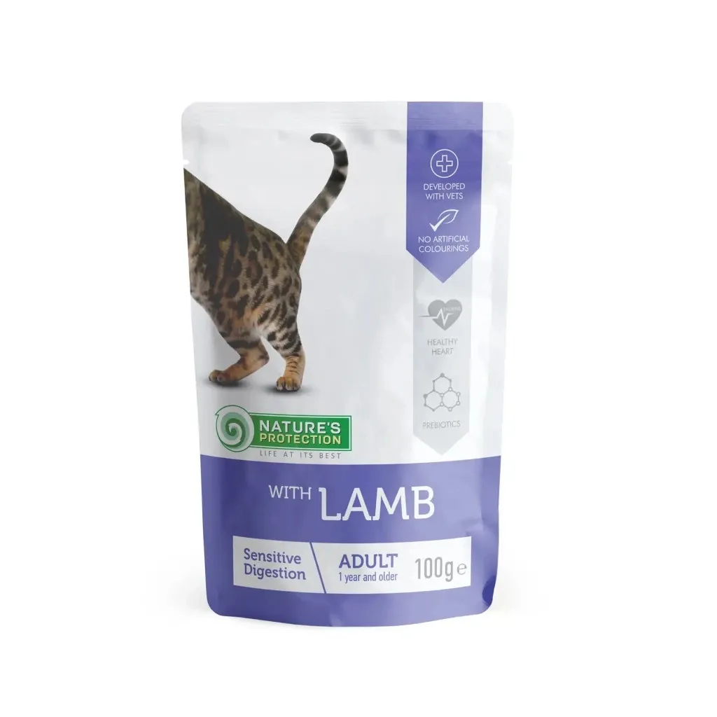 Вологий корм для котів Nature's Protection Sensitive digestion with Lamb 100 г (KIK45691)