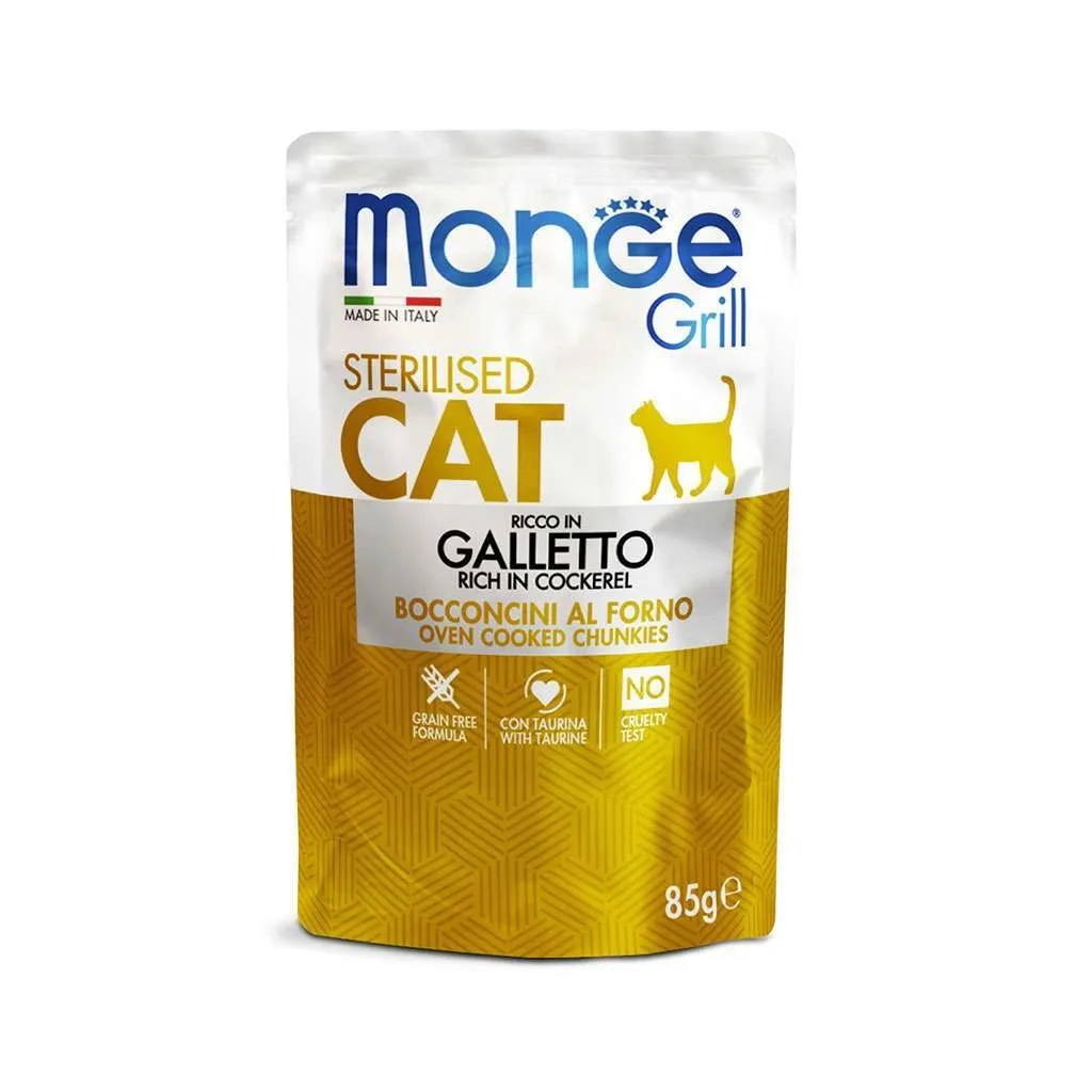 Влажный корм для кошек Monge Cat Grill Sterilised курица 85 г (8009470013635)