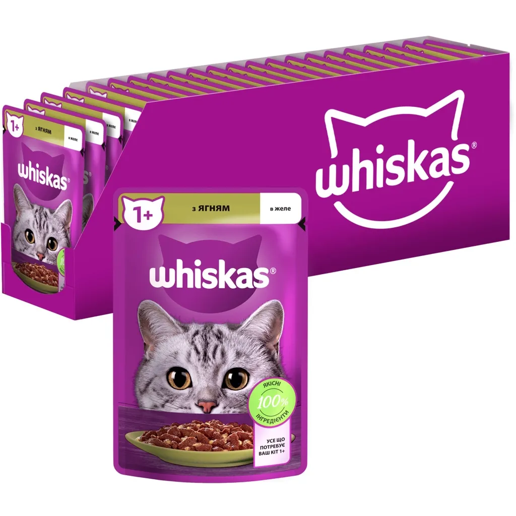 Влажный корм для кошек Whiskas Ягня в желе 85 г (5900951302176)