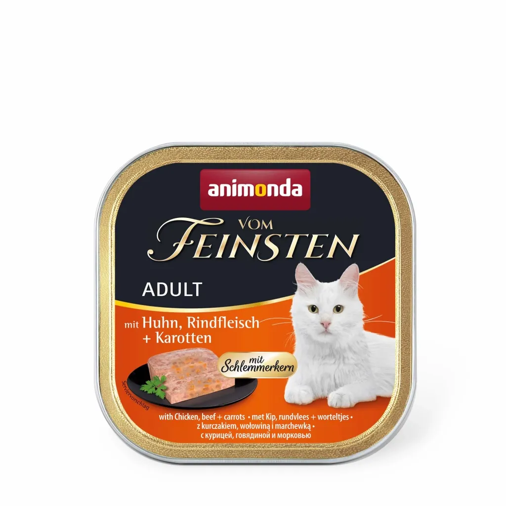 Вологий корм для котів Animonda Vom Feinsten Adult with Chicken, Beef + Carrots 100 г (4017721832625)