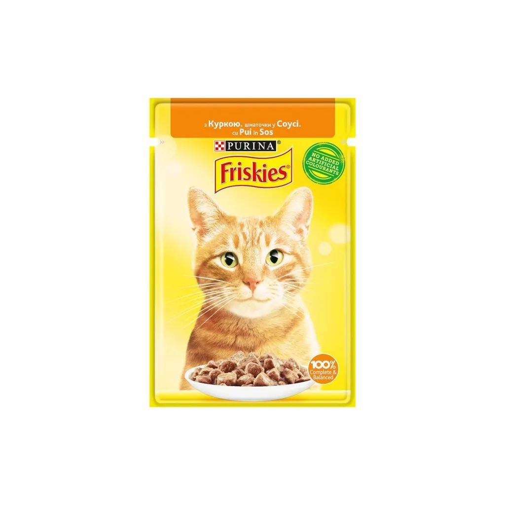 Влажный корм для кошек Purina Friskies кусочки в соусе с курицей 85 г (7613036965262)