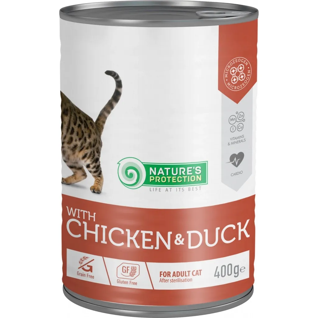 Консерва для кошек Nature's Protection Adult Sterilised Chicken & Duck 400 г (KIK45611)