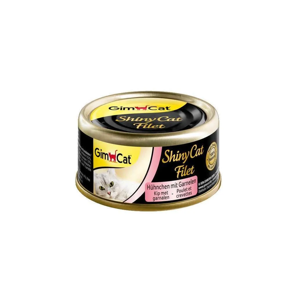 Консерва для кошек GimCat Shiny Cat Filet курица и креветки 70 г (4002064412962)