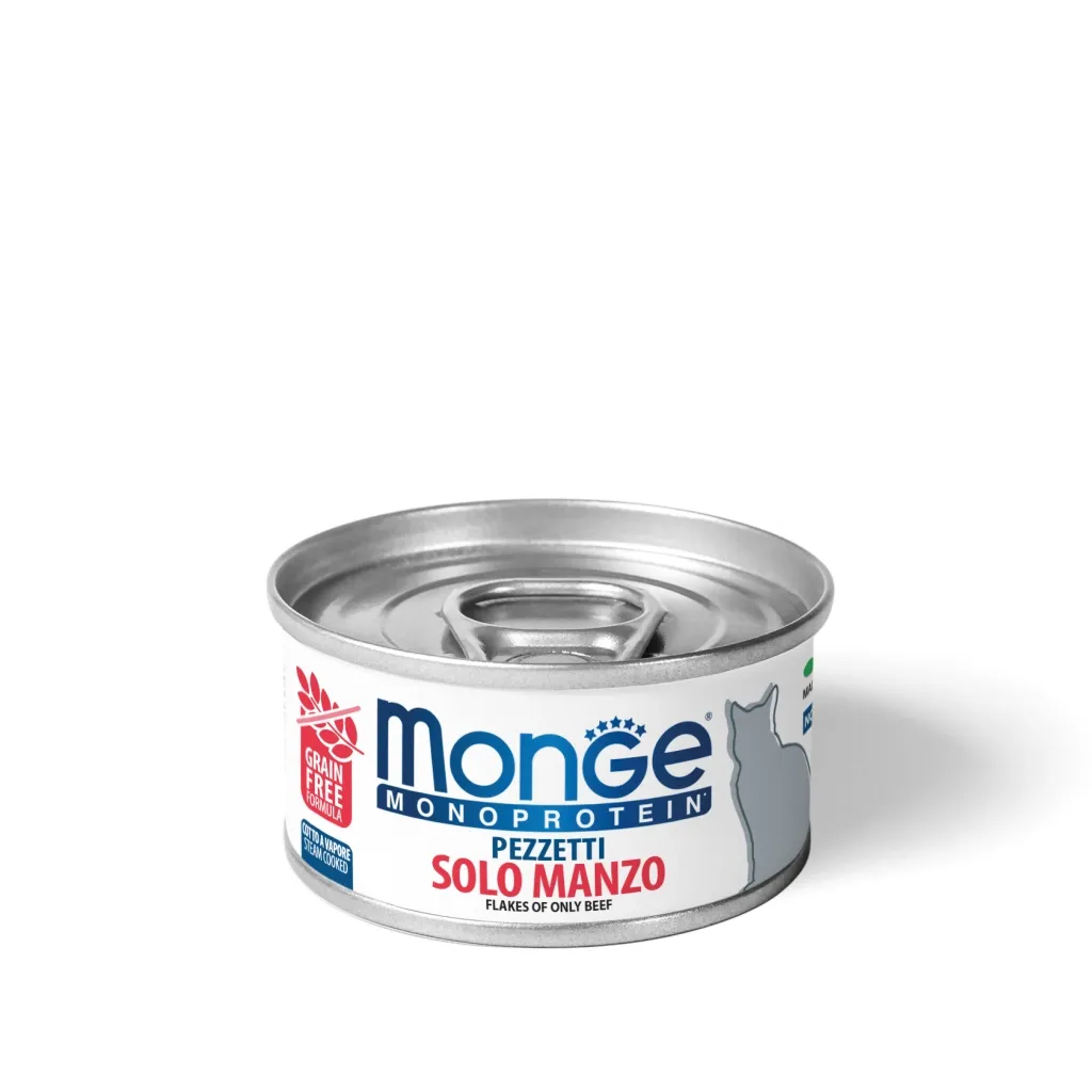 Консерва для кошек Monge Cat Monoprotein мясные хлопья из говядины 80 г (8009470013819)