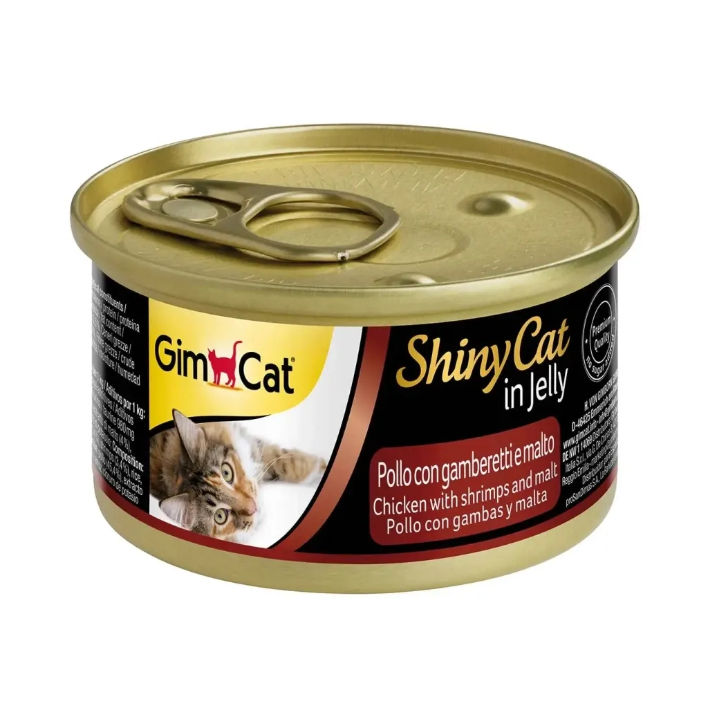 Консерва для котів GimCat Shiny Cat курка, креветка і мальт 70 г (4002064413273)