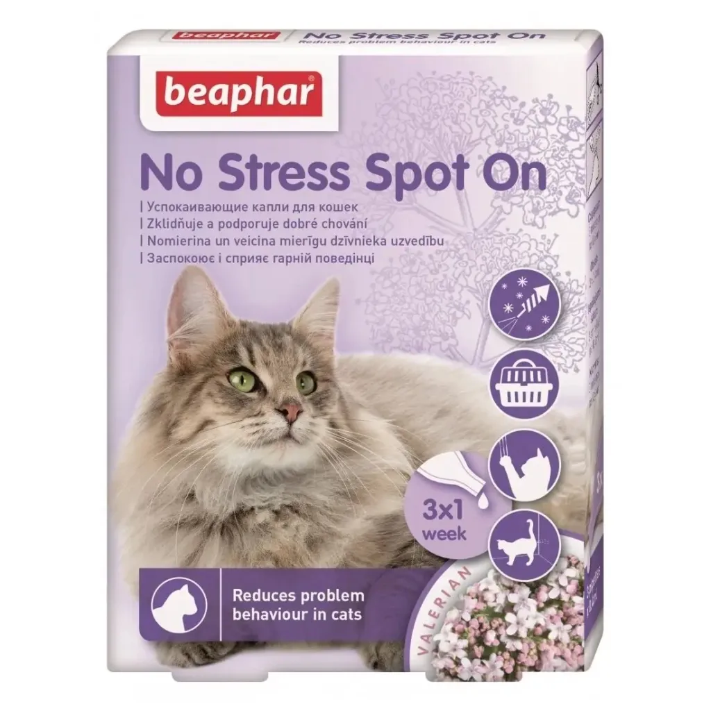 Капля для животных Beaphar No Stress Spot On cat Антистресс 3 пипетки (8711231139132)