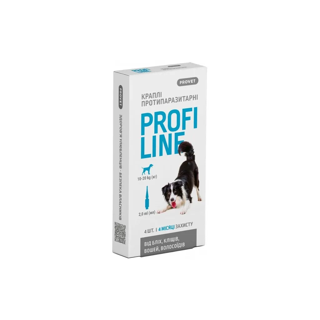 Крапля для тварин ProVET Profiline інсектоакарицид собак 10-20 кг 4/2 мл (4823082431038)