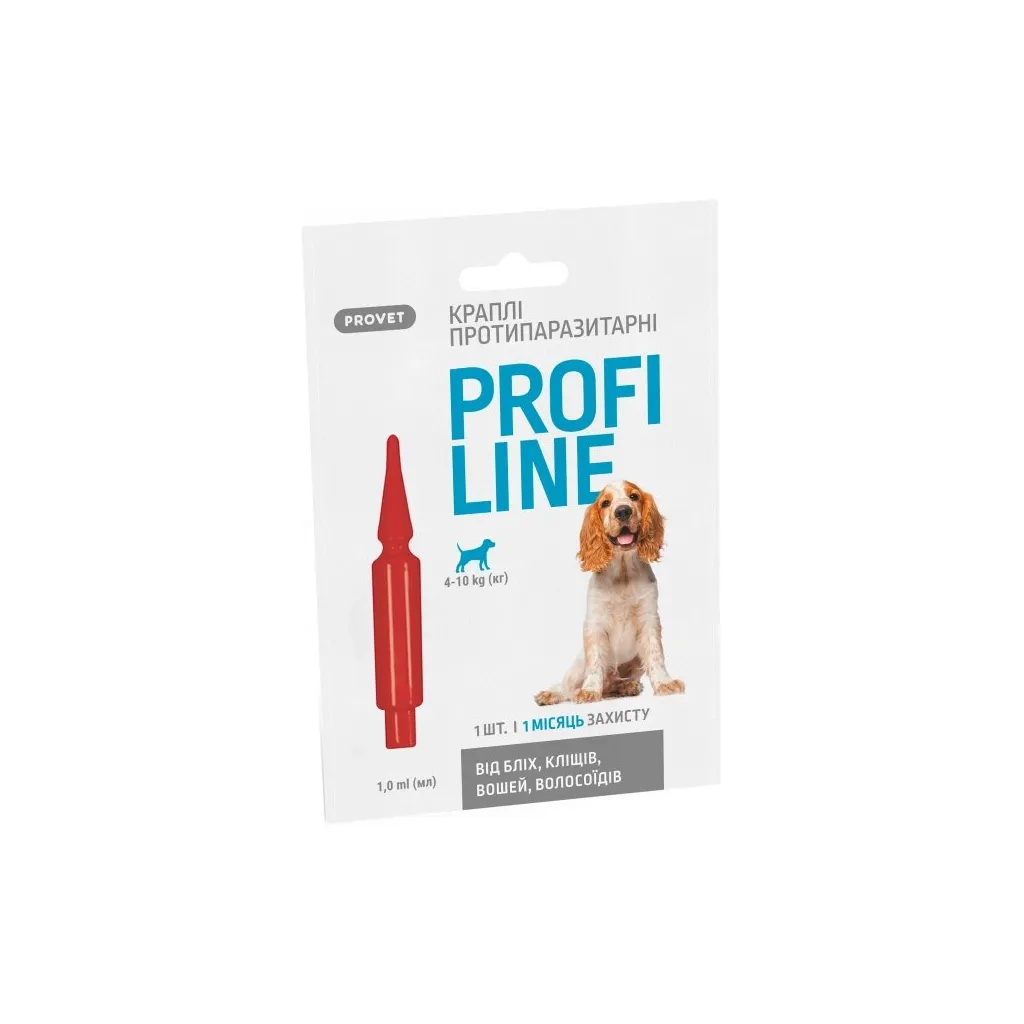 Капля для животных ProVET Profiline инсектоакарицид собак 4-10 кг 1/1 мл (4823082431083)