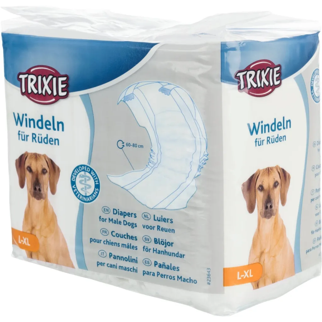 Подгузник для животных Trixie собак (кобелей) L-XL 60-80 см 12 шт (4011905236438)