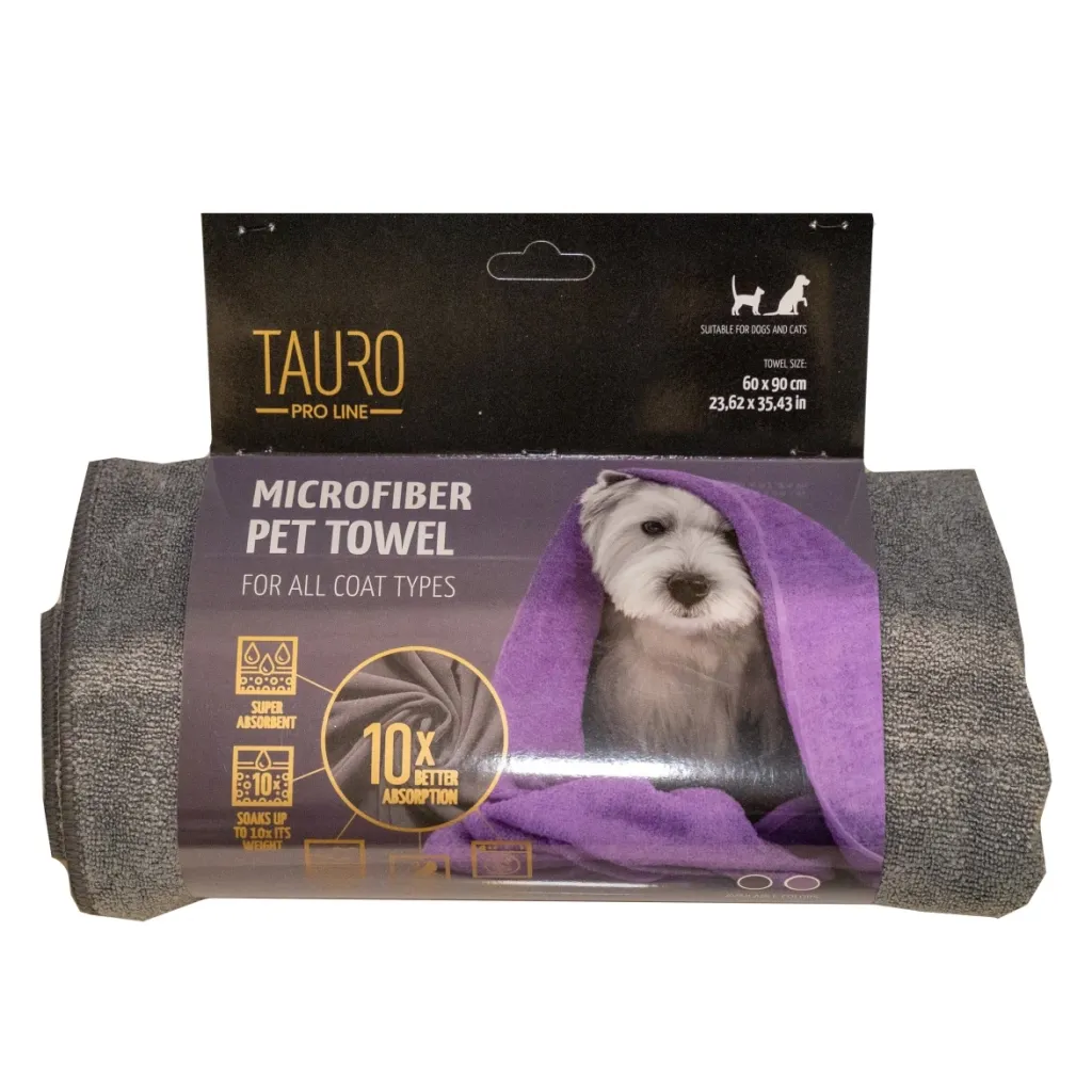 Рушник для тварин Tauro Pro Line з мікрофібри 60х90 см сірий (TPL63396)