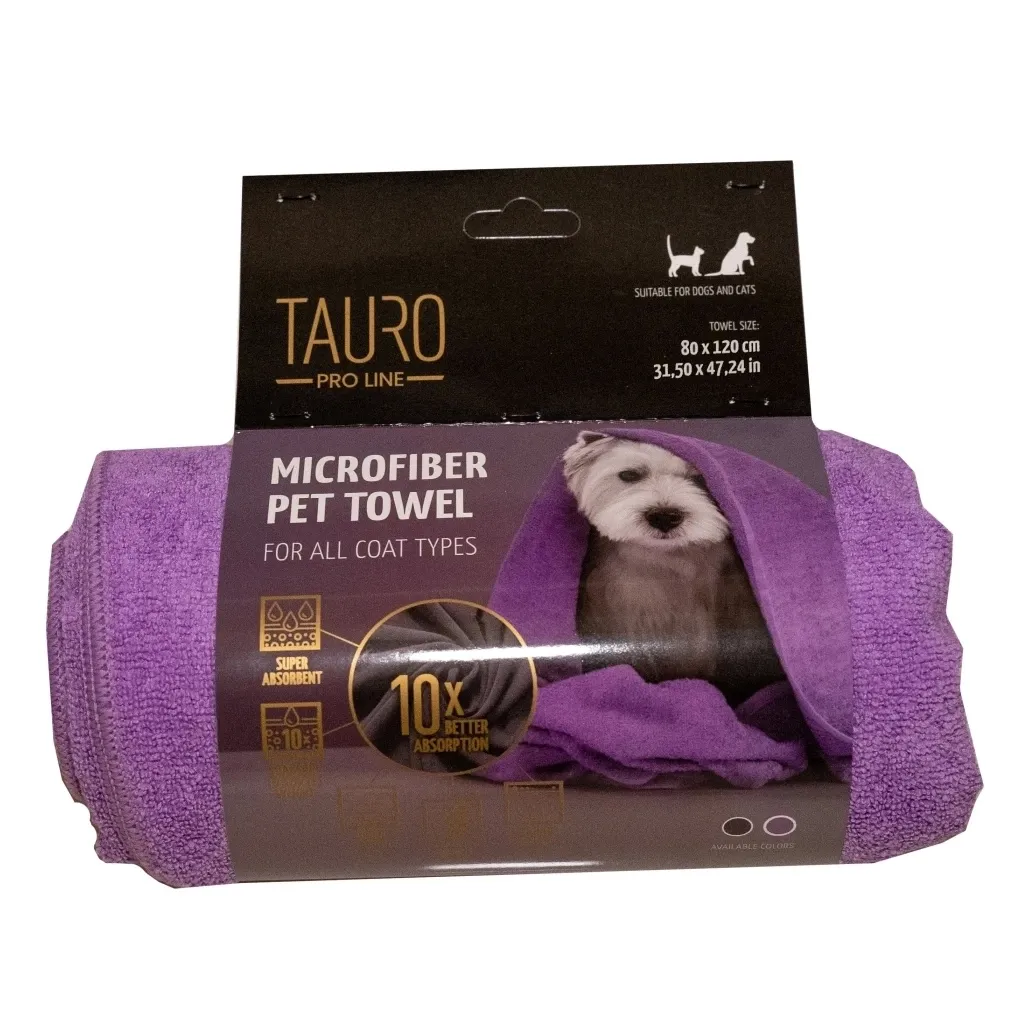 Полотенце для животных Tauro Pro Line из микрофибры 60х90 см сиреневый (TPL63397)