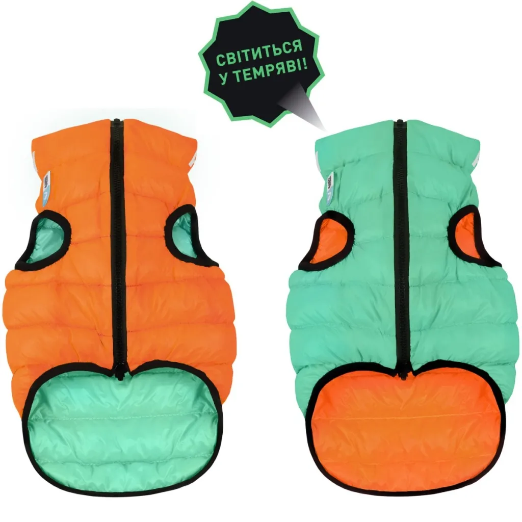 Курточка для животных Airy Vest Lumi двухсторонняя L 55 мятно-оранжевая (2293)