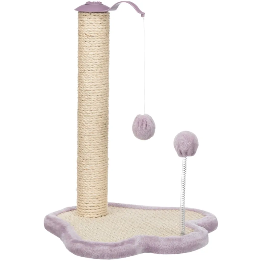 Когтеточка для кошек Trixie Junior Столбик-лапа с игрушками 40х38х50 см светло-сиреневый (4011905429311)