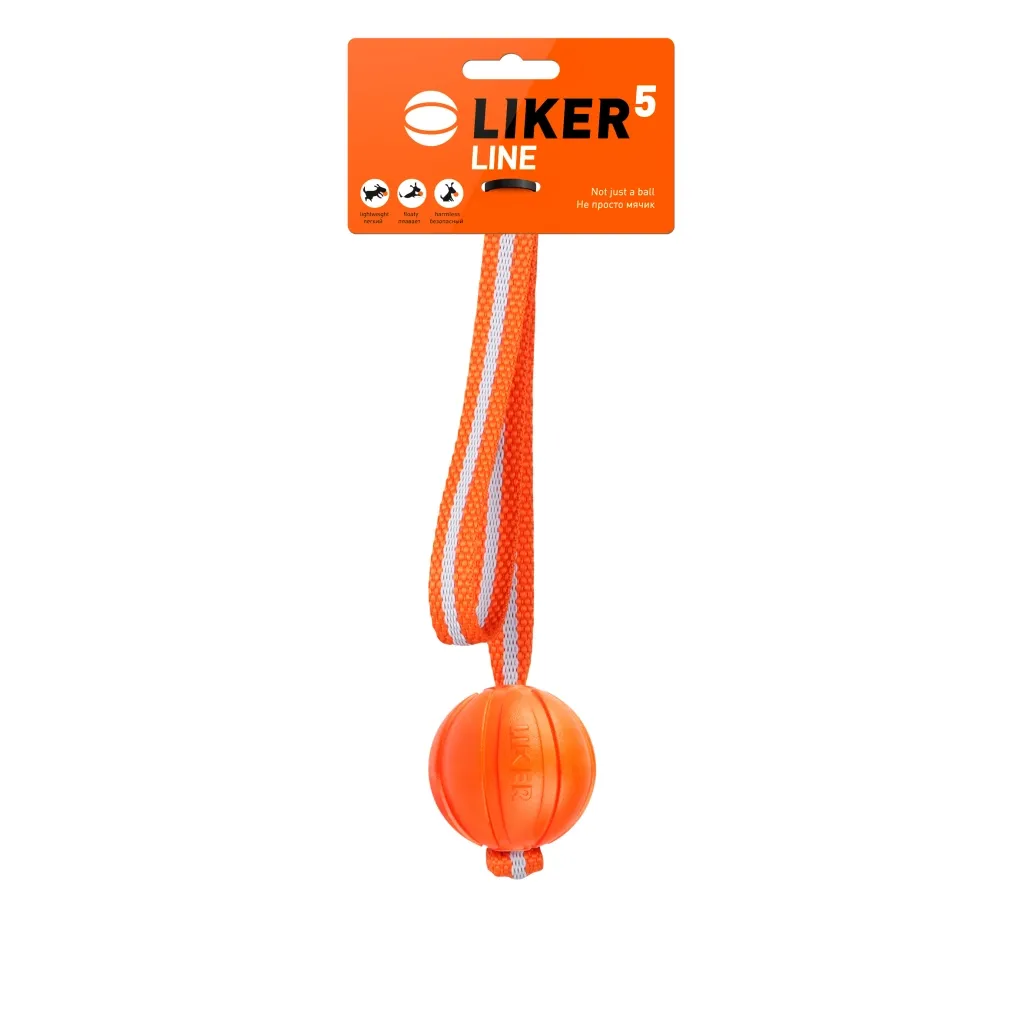 Игрушка для собак Liker Line Мячик со лентой 5 см (6286)
