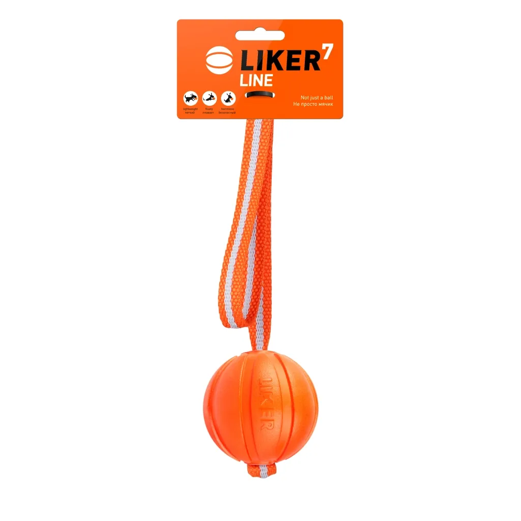 Игрушка для собак Liker Line Мячик со лентой 7 см (6287)