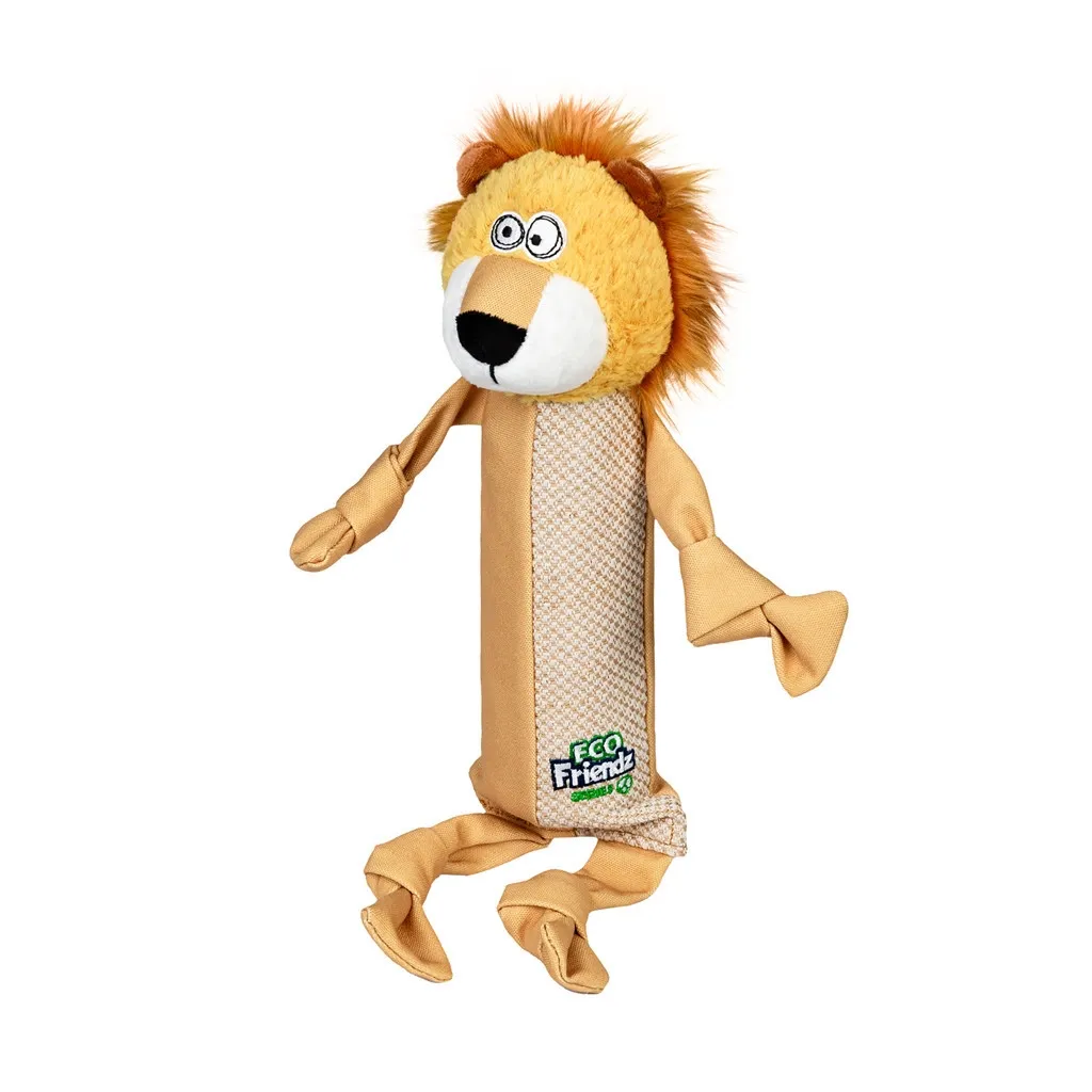Игрушка для собак GiGwi Eco Friendz Лев с пластиковой бутылкой и пищалкой 39 см (2250)