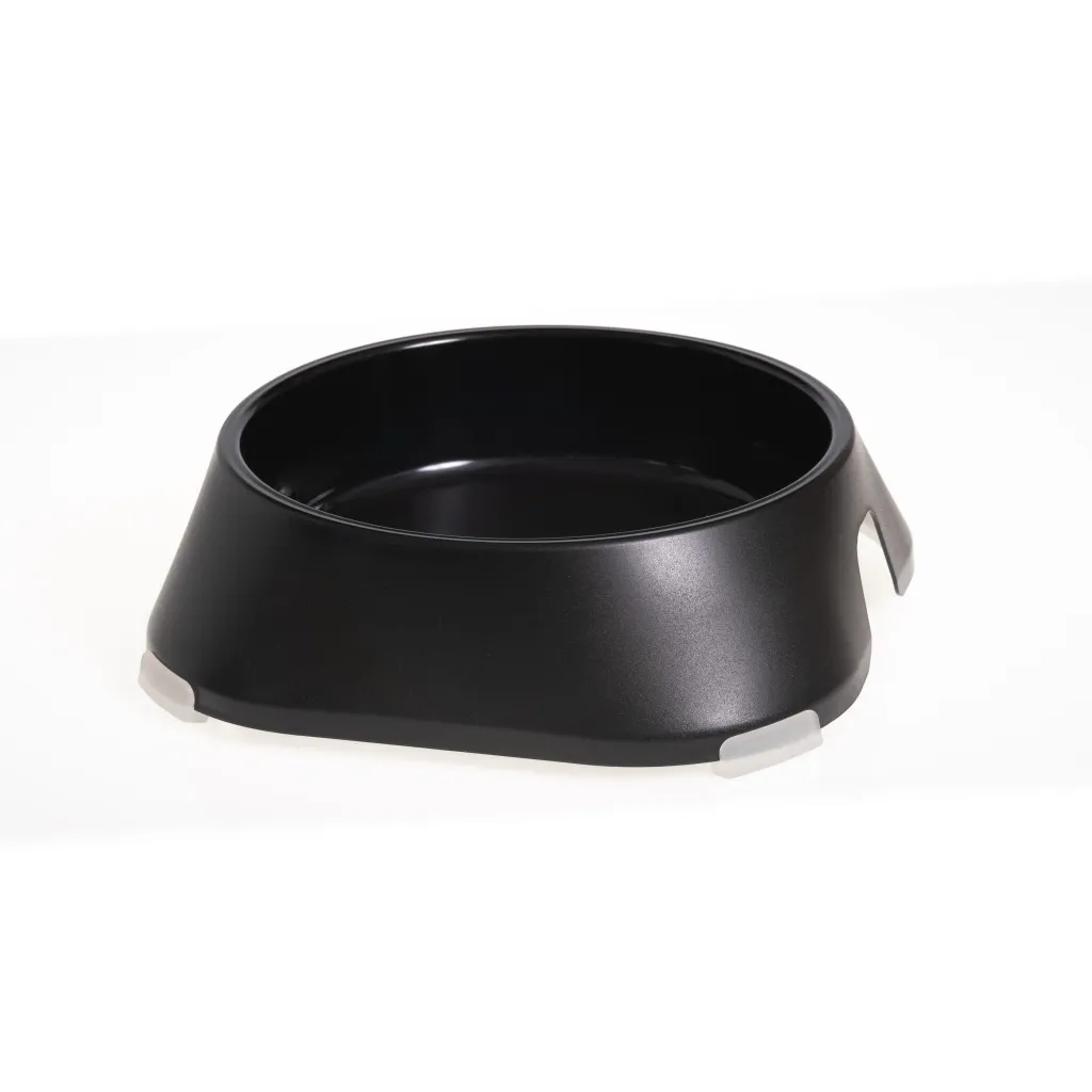 Посуда для собак Fiboo Миска с антискользящими накладками M черная (FIB0112)