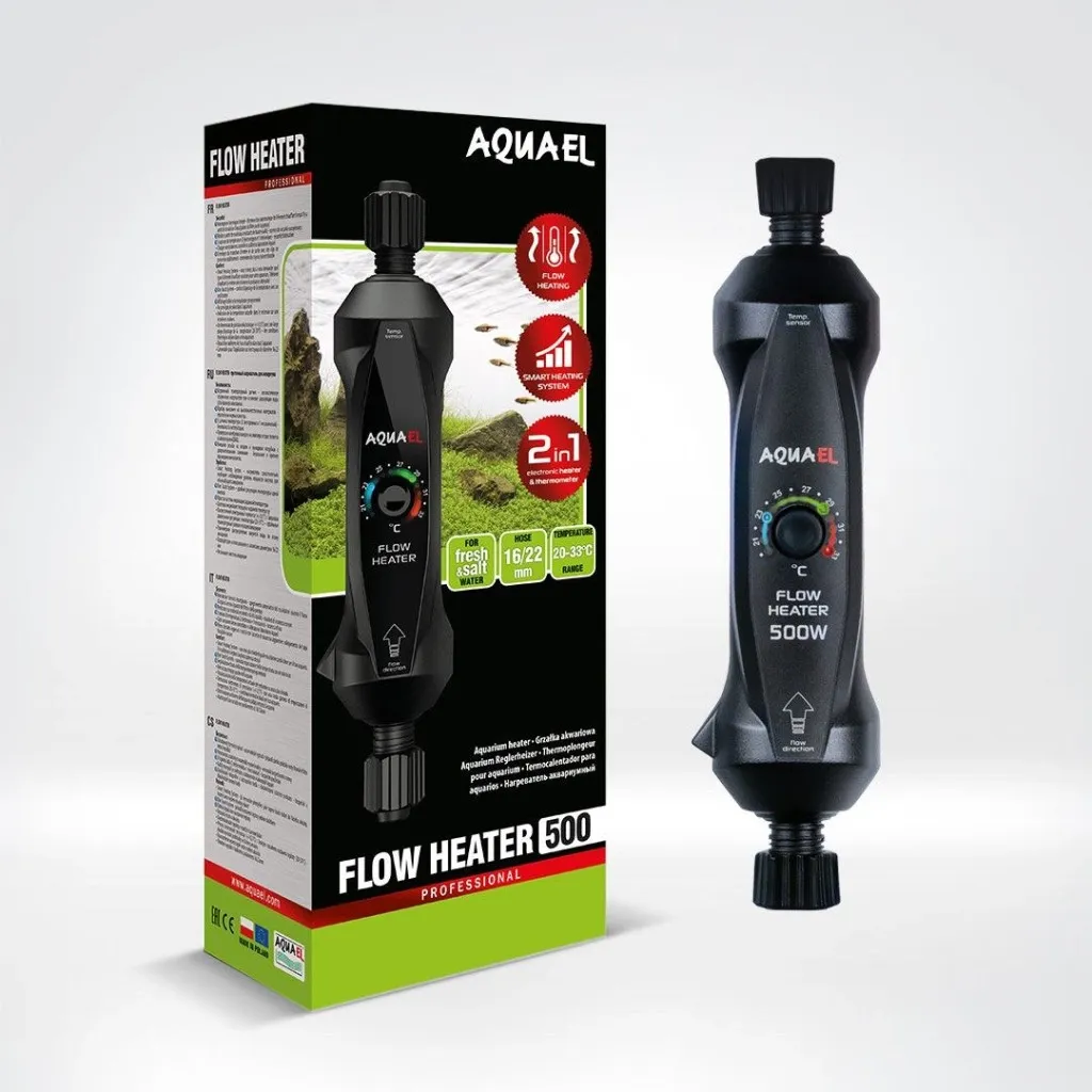 Аквариумный обогреватель AquaEl Flow Heater с системой регулировки One Touch 500 Вт (5905546326100)
