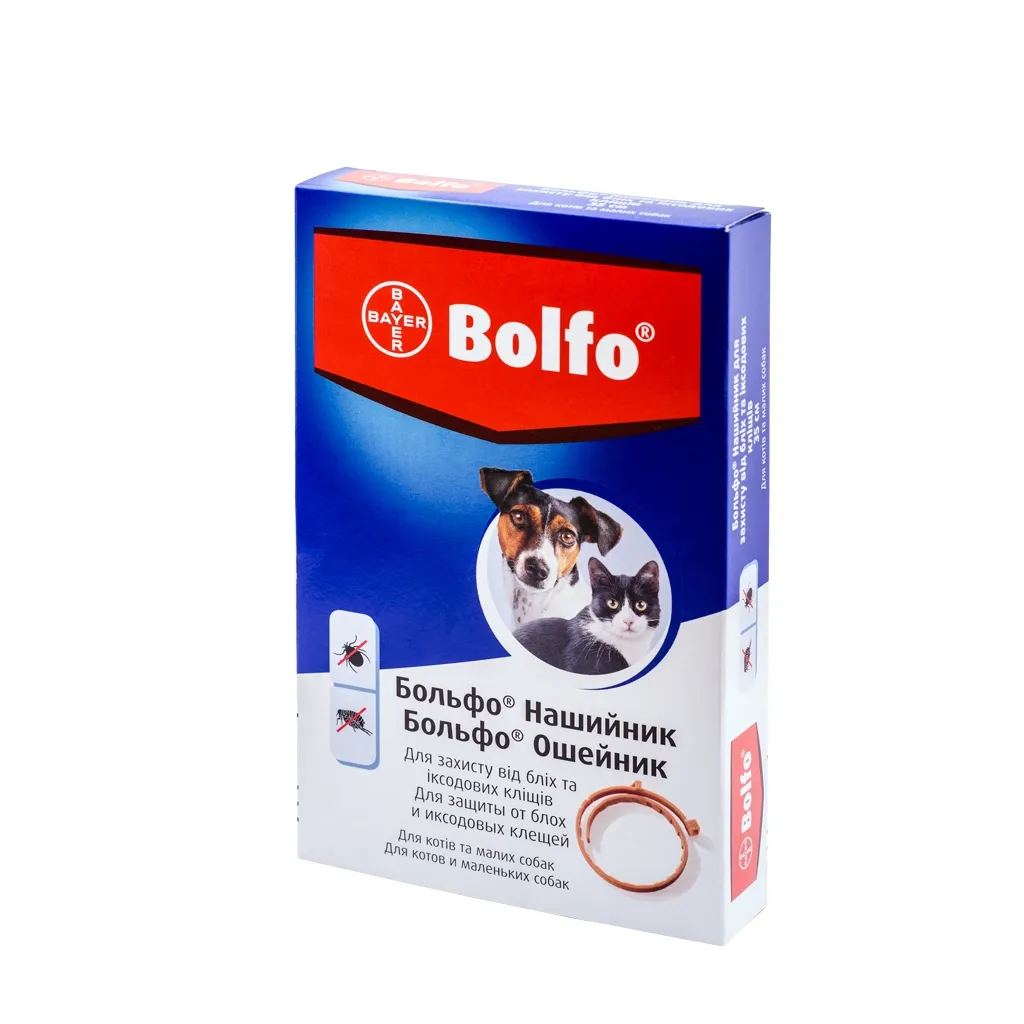 Ошейник для животных Bayer Больфо от блох и клещей кошек и собак 35 см (4007221035220)