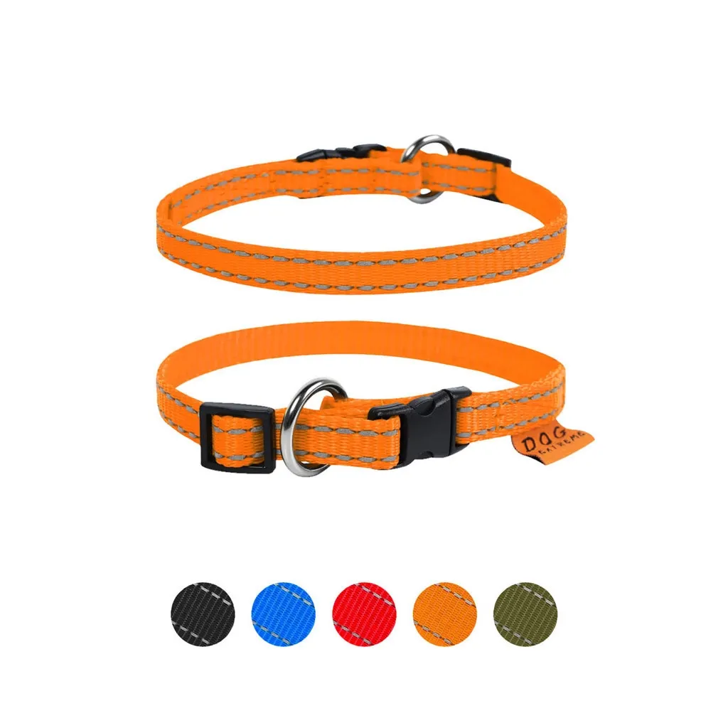 Ошейник для животных Dog Extreme из нейлона регулируемый Ш 10 мм Д 20-30 см оранжевый (42844)