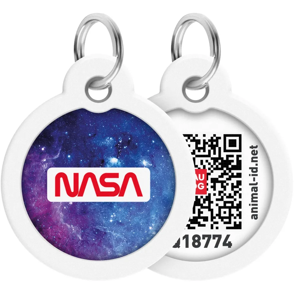 Адресник для животных WAUDOG Smart ID с QR паспортом "NASA21", круг 30 мм (230-0148)