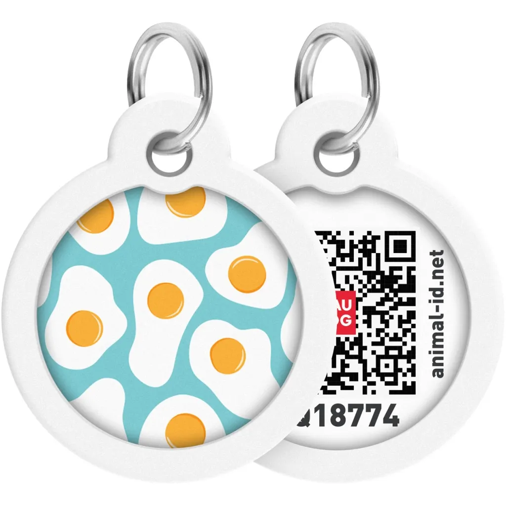 Адресник для тварин WAUDOG Smart ID з QR паспортом "Яєчня", круг 30 мм (230-0213)