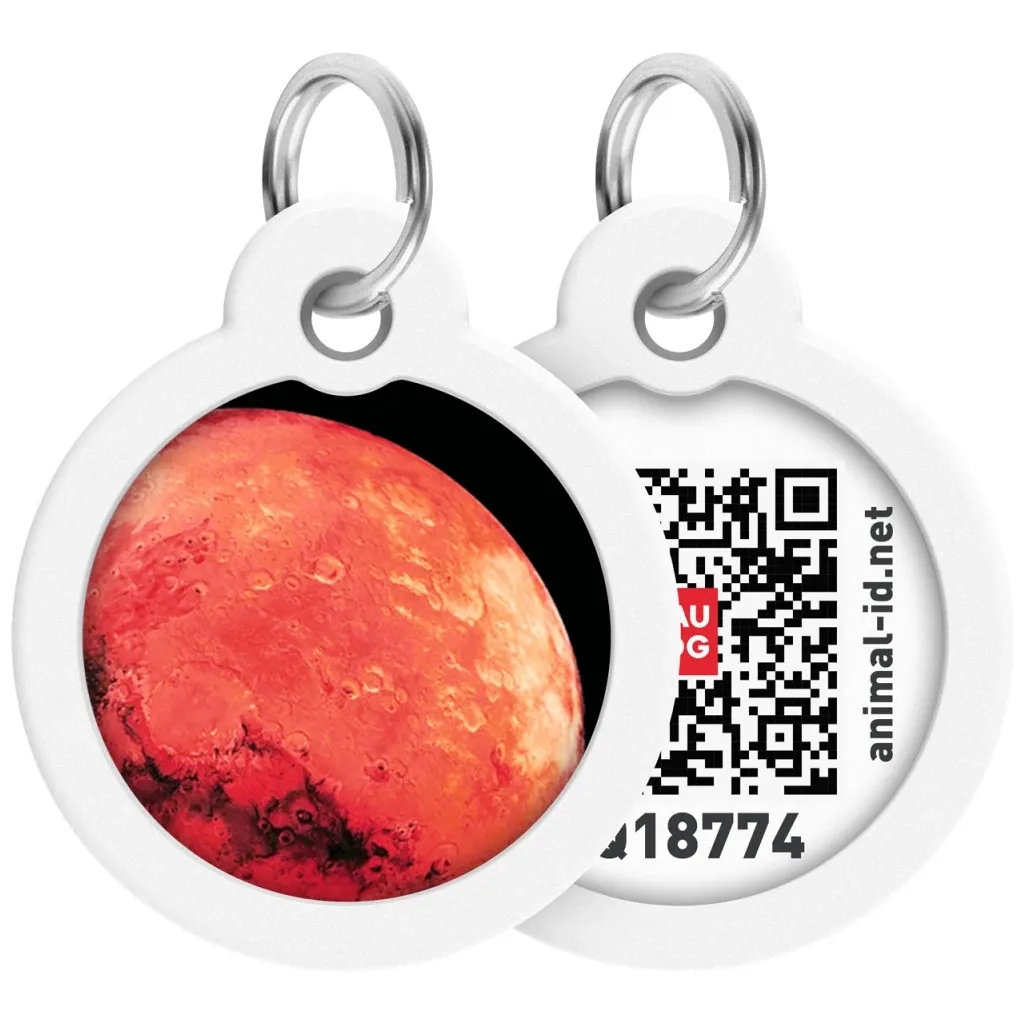 Адресник для тварин WAUDOG Smart ID з QR паспортом "Марс", коло 25 мм (225-4031)