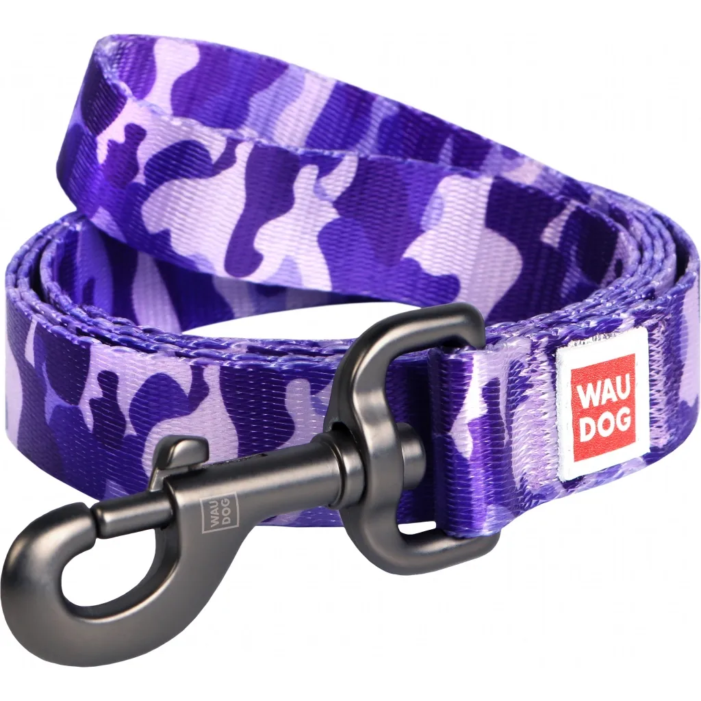 Поводок для собак WAUDOG Nylon "Фиолетовый камо" S Ш 15 мм (4871)