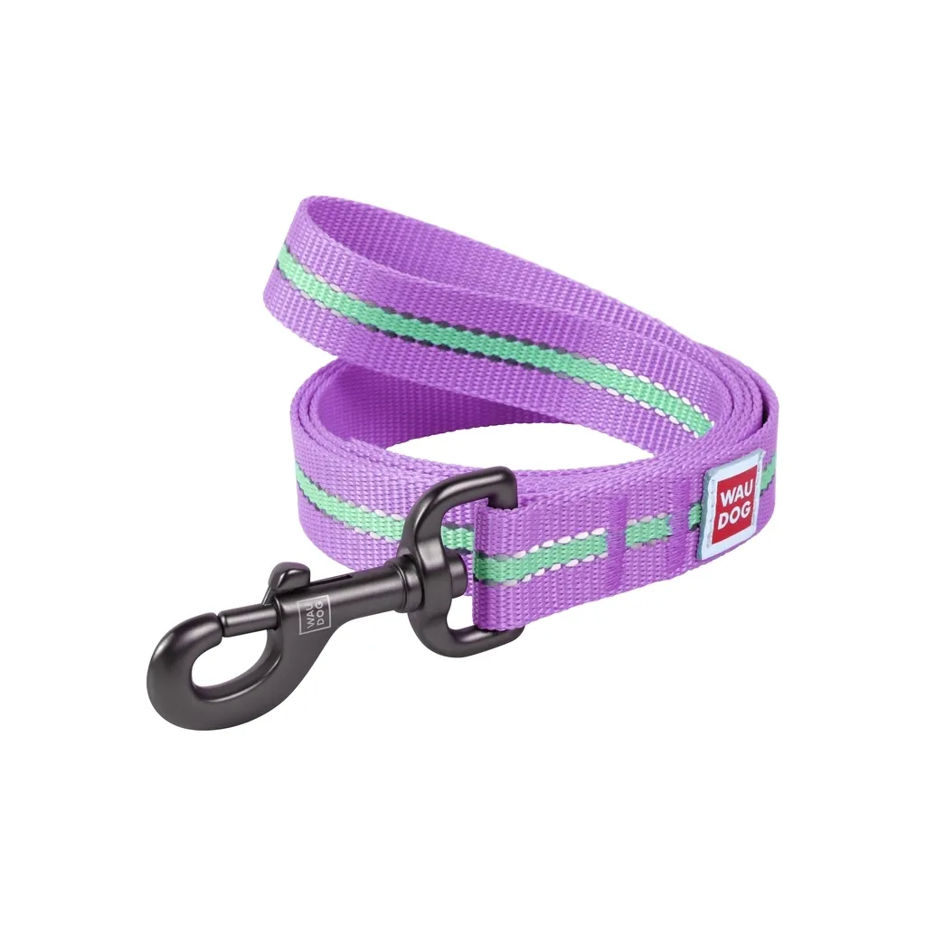 Повідок для собак WAUDOG Nylon світонакоплювальний M Ш 20 фіолетовий (45749)