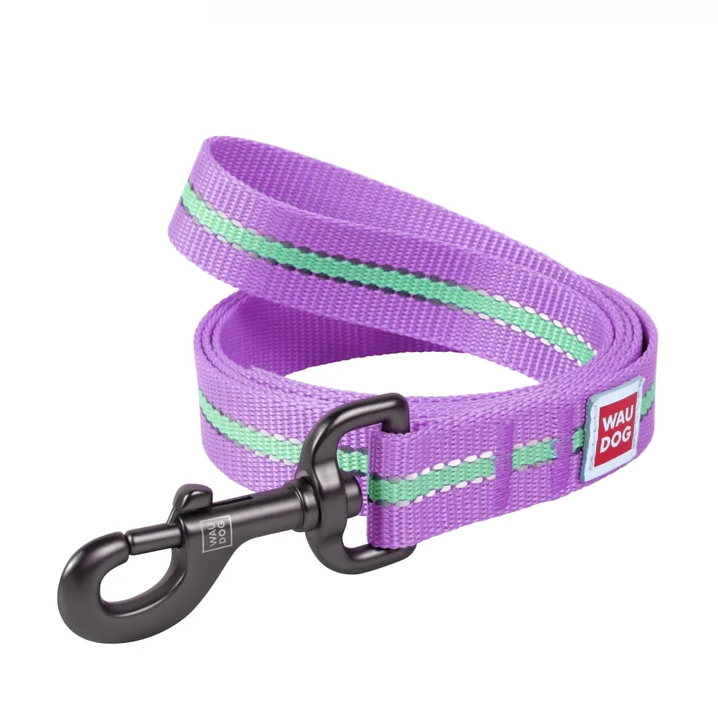 Повідок для собак WAUDOG Nylon світонакоплювальний L Ш 25 мм фіолетовий (45759)