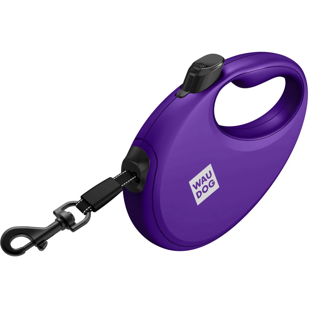Поводок для собак WAUDOG R-leash с контейнером пакетов L до 40 кг 5 м фиолетовый (26299)