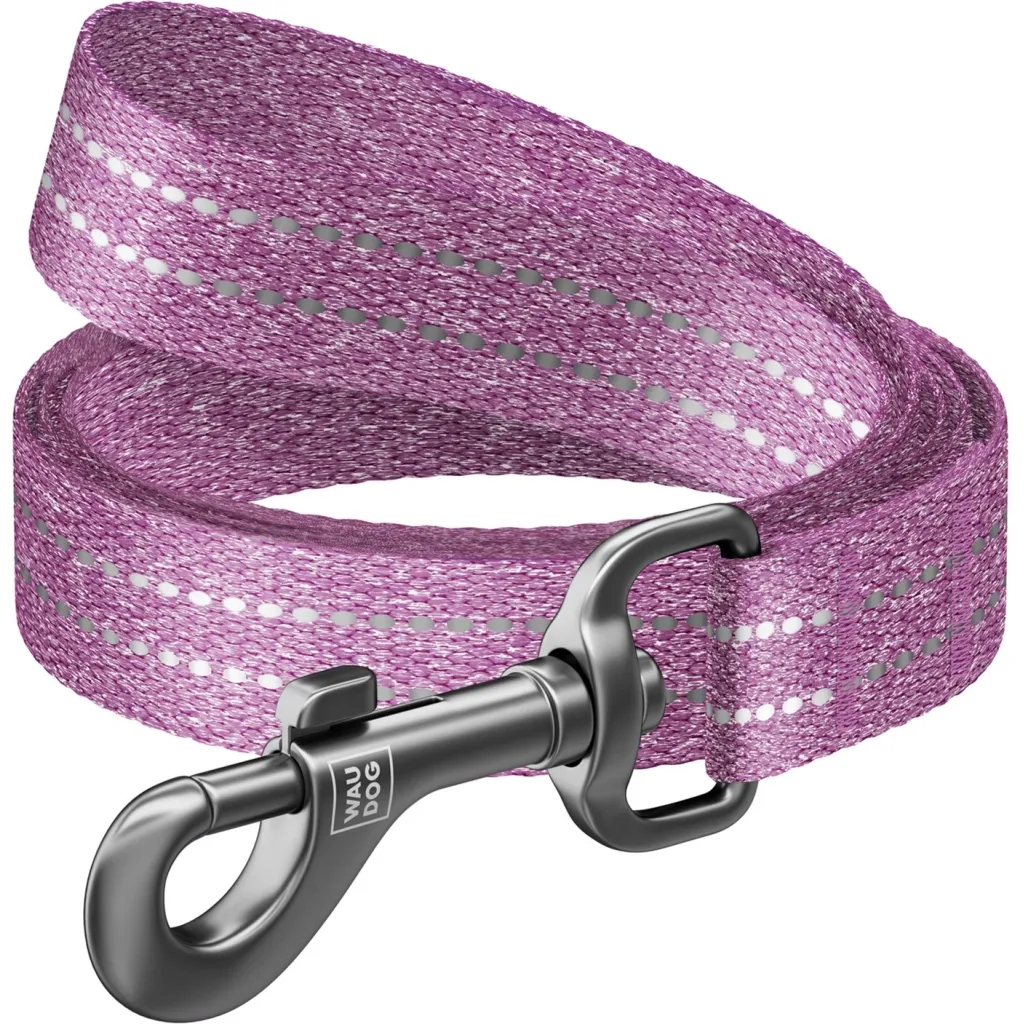 Поводок для собак WAUDOG Re-cotton светоотражающий S Ш 15 мм Д 150 см фиолетовый (40129)