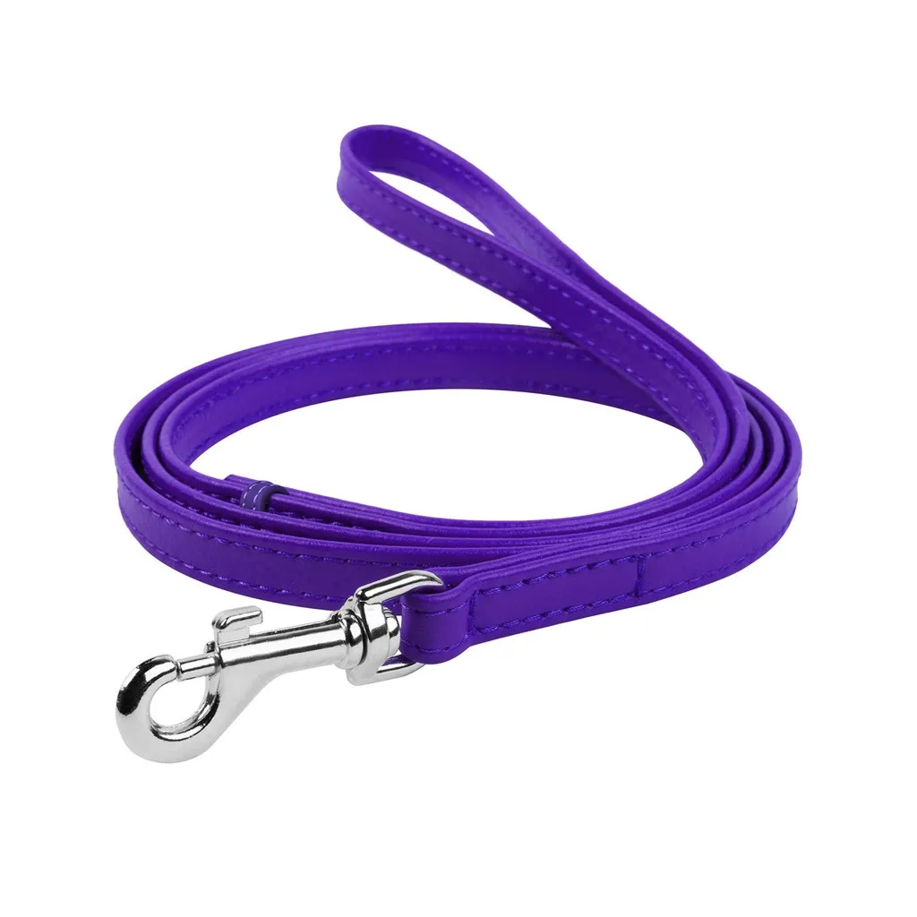 Поводок для собак WAUDOG Glamour кожаный XS фиолетовый (33729)