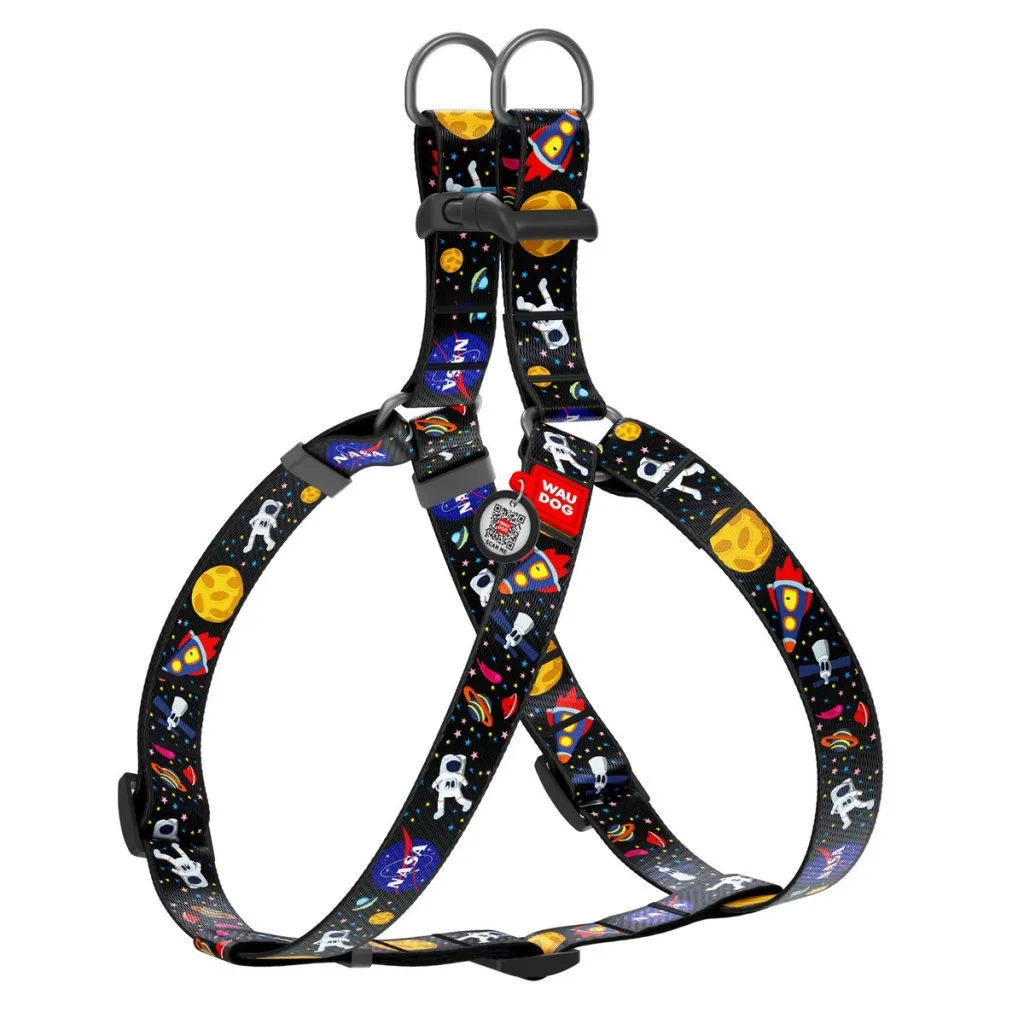 Photos - Collar / Harnesses Waudog Nylon з QR паспортом анатомічна "NASA" L  Nylon з QR паспорто (5024)