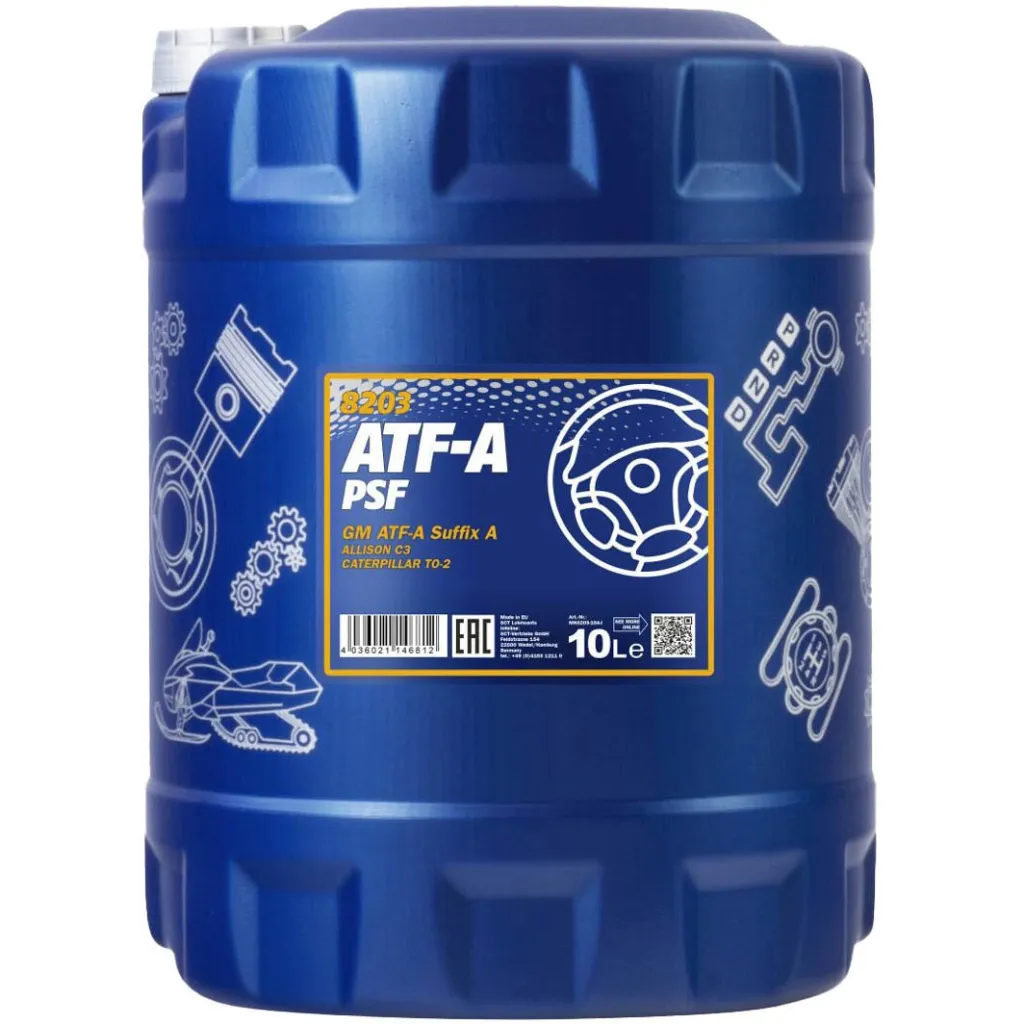 Трансмиссионное масло Mannol ATF-A PSF 10л (MN8203-10)