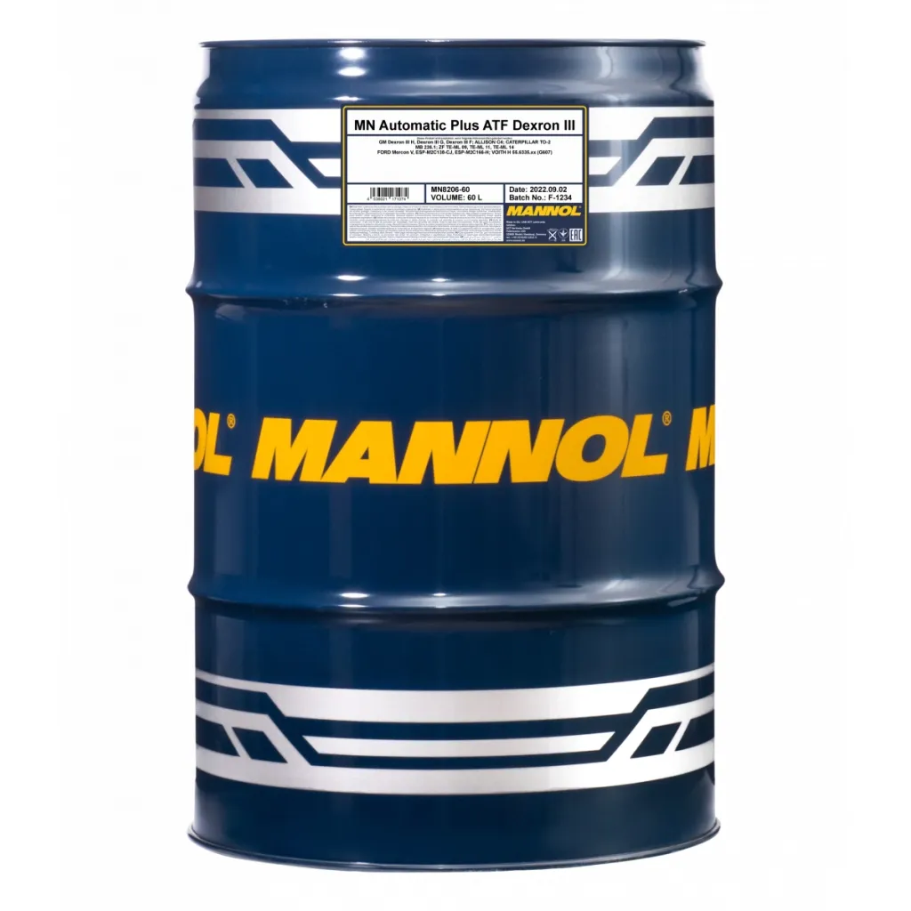 Трансмиссионное масло Mannol DEXRON III AUTOMATIC PLUS 60л Metal (MN8206-60)