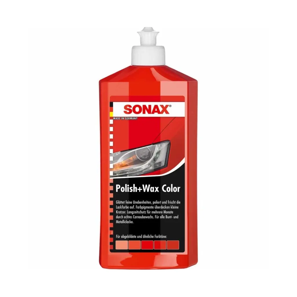 Автополіроль Sonax Polish Wax Color NanoPro red 250мл (296441)