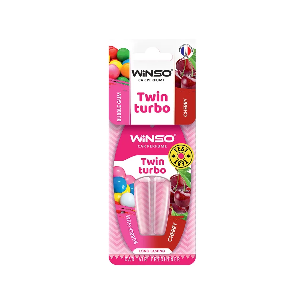 Ароматизатор для автомобіля WINSO Twin Turbo - Bubble Gum Cherry, (538360)