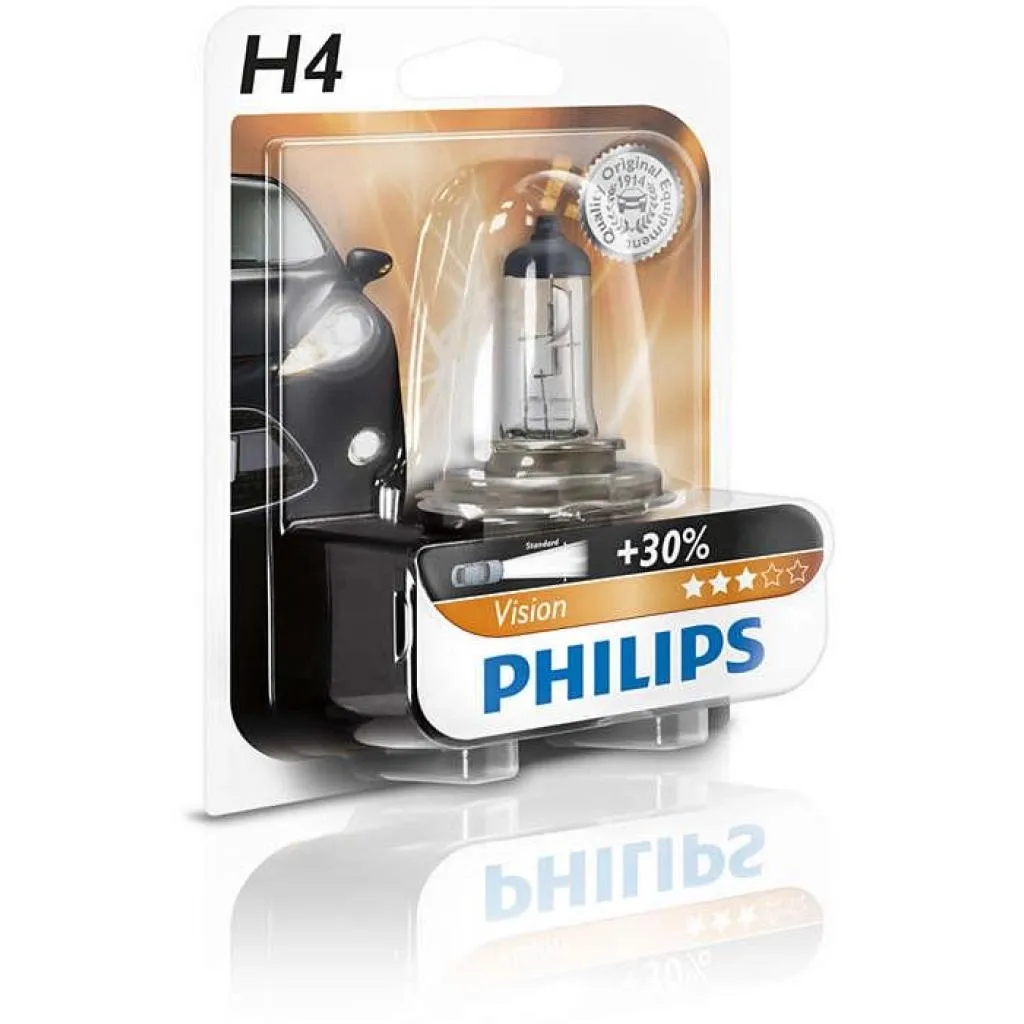  Philips H4 Vision, 3200K, 1шт (12342PRB1)