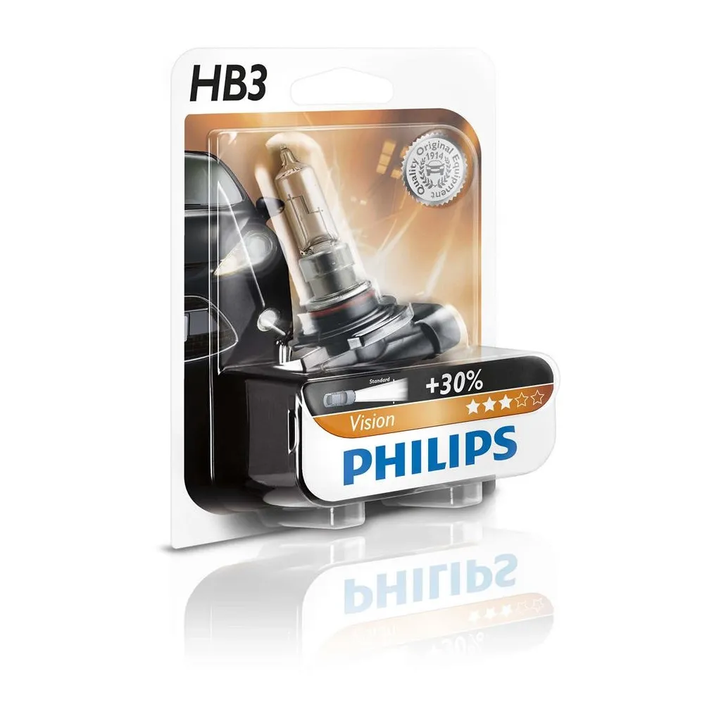 Автолампа Philips HB3 Vision, 3200K, 1шт (9005PRB1)